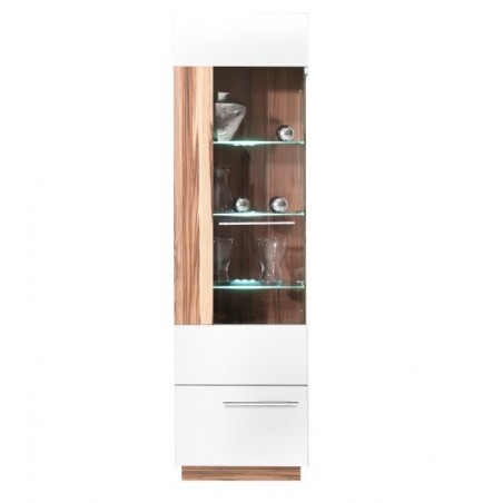 Vaisselier en bois, 1 porte, 1 porte vitrée, Gamme mya