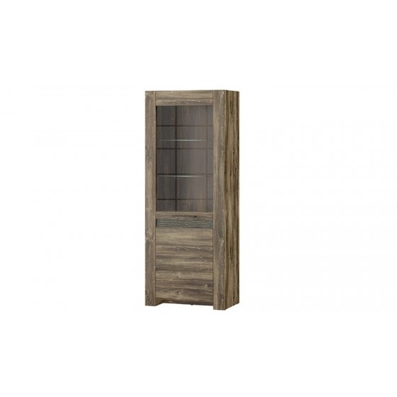 Vaisselier en placage chêne , 1 porte vitrée, Gamme bilbao