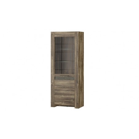 Vaisselier en placage chêne , 1 porte vitrée, Gamme bilbao