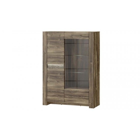 Vaisselier en placage chêne , 1 porte, 1 porte vitrée, Gamme bilbao