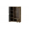 Vaisselier en placage chêne , 1 porte, 1 porte vitrée, Gamme bilbao