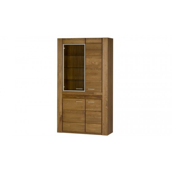 Vaisselier en chêne, 3 portes, 1 porte vitrée, Gamme boston
