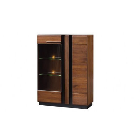 Vaisselier en placage chêne, 1 porte, 1 porte vitrée, Gamme verone