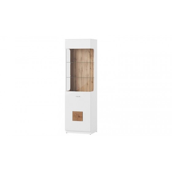 Vaisselier en mdf et placage chêne, 1 porte, 5 niches, Gamme grenade