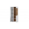 Vaisselier en mdf et placage chêne, 1 porte large, 1 porte vitrée, 10 niches, Gamme grenade