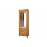 Vaisselier et vitrine, façade en bois massif, ouverture droite, 1 porte, 6 niches, couleur chêne mie