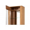 Vaisselier et vitrine, façade en bois massif, ouverture gauche, 1 porte, 6 niches, couleur chêne mie