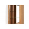 Vaisselier et vitrine, façade en bois massif, ouverture gauche, 1 porte, 6 niches, couleur chêne mie