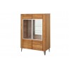 Vaisselier et vitrine, meuble bas, facade en bois massif, 2 portes 6 niches, couleur chêne miel, Gam