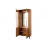 Vaisselier et vitrine, façade en bois massif, 2 portes, 6 niches, couleur chêne miel, Gamme LATINA