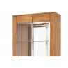 Vaisselier et vitrine, façade en bois massif, 2 portes, 6 niches, couleur chêne miel, Gamme LATINA