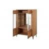 Vaisselier et vitrine, meuble bas, facade en bois massif, 2 portes 6 niches, couleur chêne miel, Gam