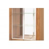Vaisselier et vitrine, façade en bois massif, 2 portes, 6 niches, couleur chêne miel, Gamme LATINA
