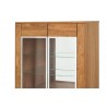 Vaisselier et vitrine, meuble bas, facade en bois massif, 2 portes 6 niches, couleur chêne miel, Gam