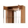 Vaisselier et vitrine, façade en bois massif, 2 portes, 6 niches, couleur chêne miel, Gamme LATINA