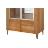 Vaisselier et vitrine, meuble bas, facade en bois massif, 2 portes 6 niches, couleur chêne miel, Gam