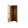 Vaisselier et vitrine, facade en bois massif, 1 porte 8 niches, couleur chêne, Gamme PRATTO