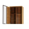 Vaisselier et vitrine, facade en bois massif, 1 porte 8 niches, couleur chêne, Gamme PRATTO