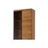 Vaisselier et vitrine, facade en bois massif, 1 porte 8 niches, couleur chêne, Gamme PRATTO