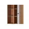 Vaisselier et vitrine, facade en bois massif, 1 porte 8 niches, couleur chêne, Gamme PRATTO
