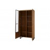 Vaisselier et vitrine, facade en bois massif, 1 porte 10 niches, couleur chêne, Gamme PRATTO