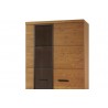 Vaisselier et vitrine, facade en bois massif, 1 porte 10 niches, couleur chêne, Gamme PRATTO