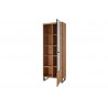 Vaisselier et vitrine, facade en bois massif, 1 porte 8 niches, couleur chêne, Gamme PRATTO