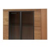 Vaisselier et vitrine, facade en bois massif, 2 portes 4 niches, couleur chêne, Gamme PRATTO