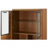 Vaisselier et vitrine, facade en bois massif, 2 portes 4 niches, couleur chêne, Gamme PRATTO