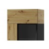 Vaisselier et vitrine, 1 porte, 6 niches, pieds en métal, couleur chêne artisanal avec éléments noir
