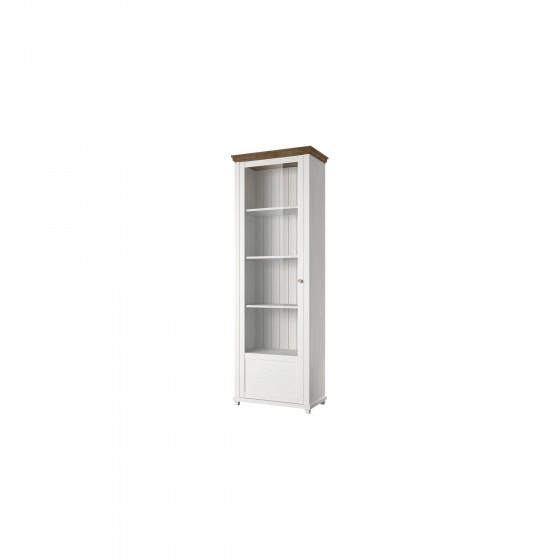 Vaisselier et vitrine 5 niches, couleur blanc, Gamme EvoBlancW