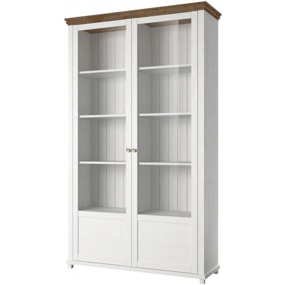 Vaisselier et vitrine 2 portes et 10 niches, couleur blanc, Gamme EvoBlancW