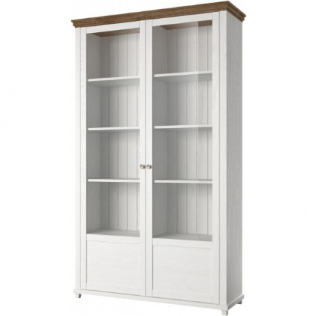 Vaisselier et vitrine 2 portes et 10 niches, couleur blanc, Gamme EvoBlancW