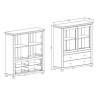 Vaisselier et vitrine 2 portes et 2 tiroirs, couleur blanc, Gamme EvoBlancW