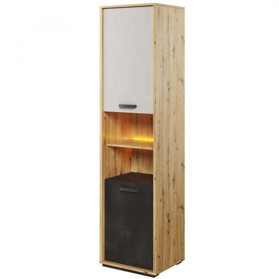 Colonne de rangement 2 portes, avec LED, Gamme CUBE