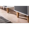 Bibliothèque enfant en bois blanc et gris, 1 tiroir, 5 niches, Gamme tomar