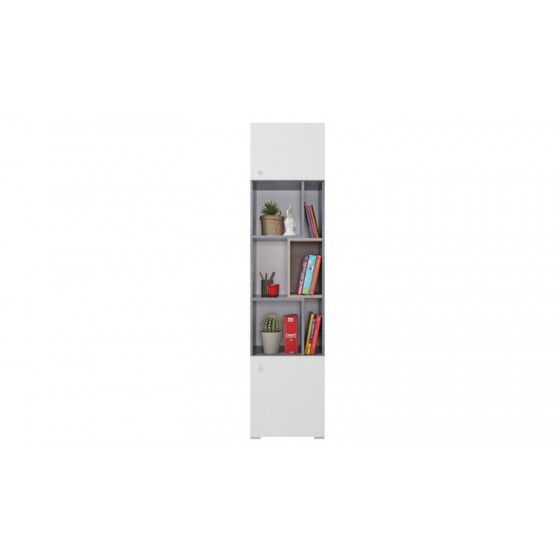 Bibliothèque enfant en bois, 2 portes, 6 niches, Gamme elche