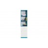 Bibliothèque enfant blanc et bleu en bois, 1 tiroir, 1 porte, 3 niches, Gamme braga