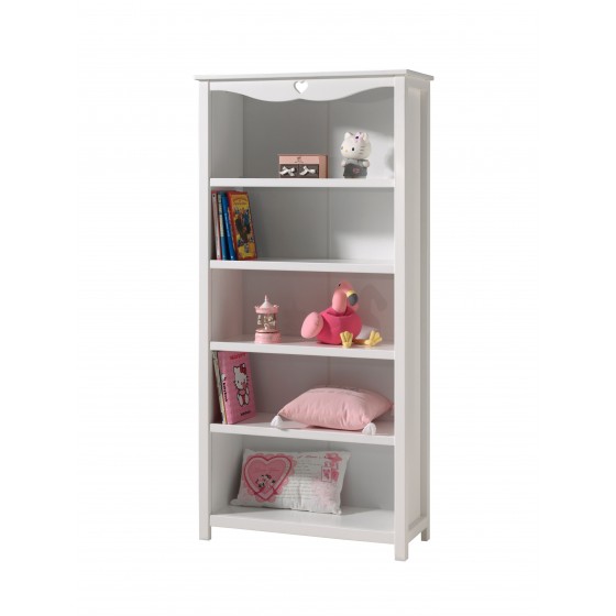 Bibliotheque 4 etageres blanc  , Gamme amori