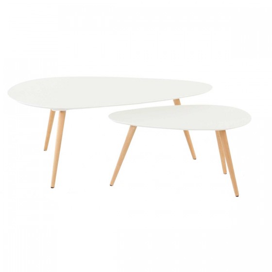 Tables basses gigognes blanches (set de 2), Gamme bloom