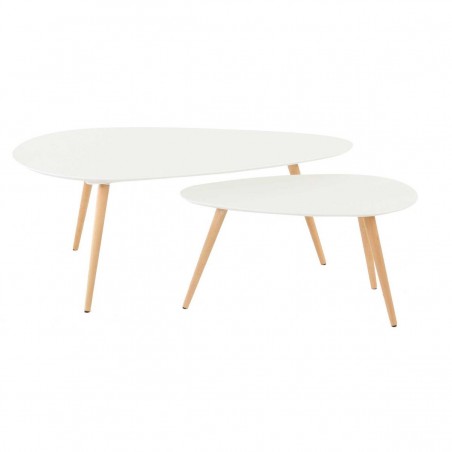 Tables basses gigognes blanches (set de 2), Gamme bloom