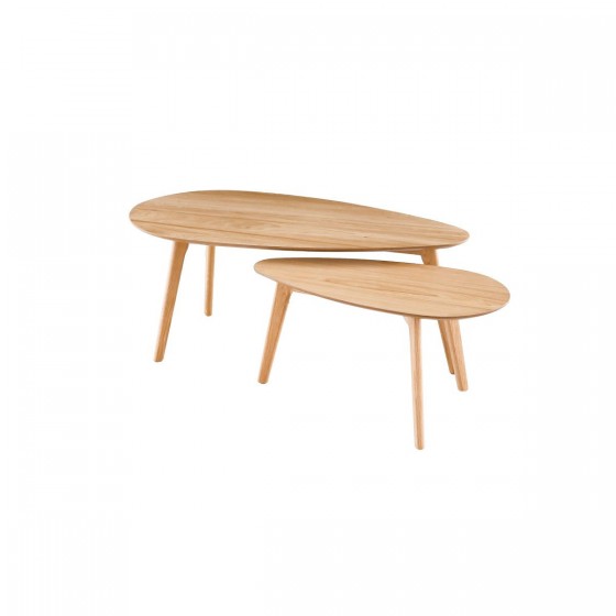 Tables basses gigognes naturelles (set de 2), Gamme bloom