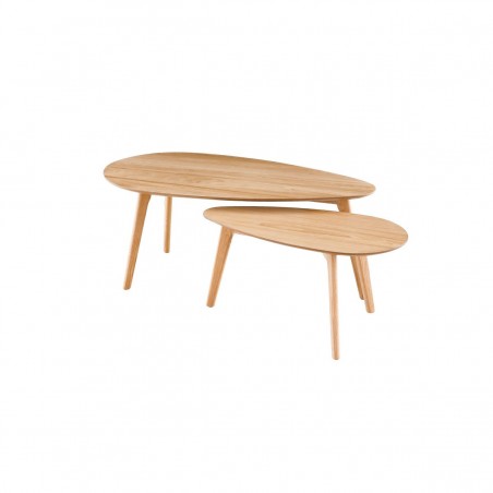 Tables basses gigognes naturelles (set de 2), Gamme bloom