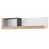Étagère murale, 125 cm de longueur, couleur blanc, bois et noir, Gamme YPRES