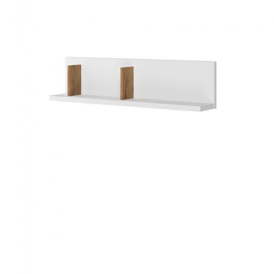 Etagère murale 120 cm, couleur bois et blanc, Gamme VITA