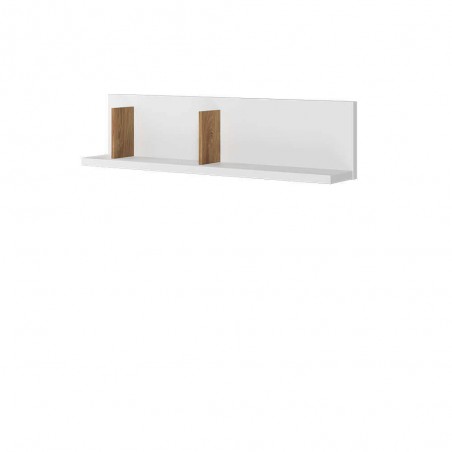 Etagère murale 120 cm, couleur bois et blanc, Gamme VITA