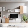SALON TV COMPLET  DESIGN BLANC ET CHENE ? GAMME NOTTI