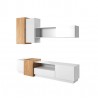 SALON TV COMPLET  DESIGN BLANC ET CHENE ? GAMME NOTTI