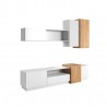 SALON TV COMPLET  DESIGN BLANC ET CHENE ? GAMME NOTTI