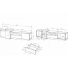 SALON TV COMPLET  DESIGN BLANC ET CHENE ? GAMME NOTTI
